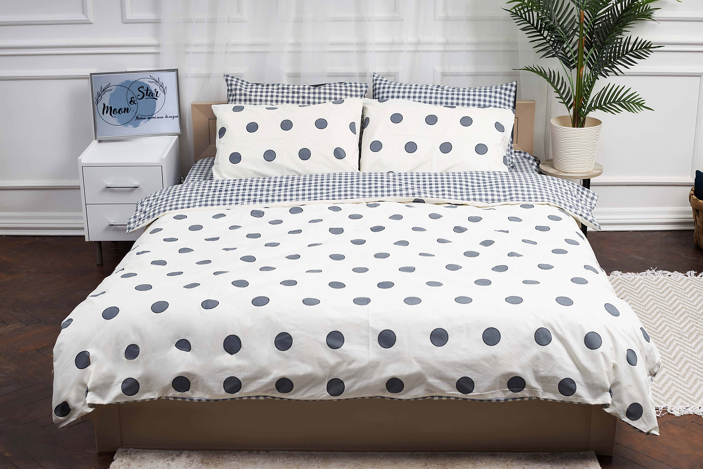 Комплект постільної білизни Moon&Star 143х210х2 нав. 4х50х70 Riccarda Ranforce Elite (MS-820000203)