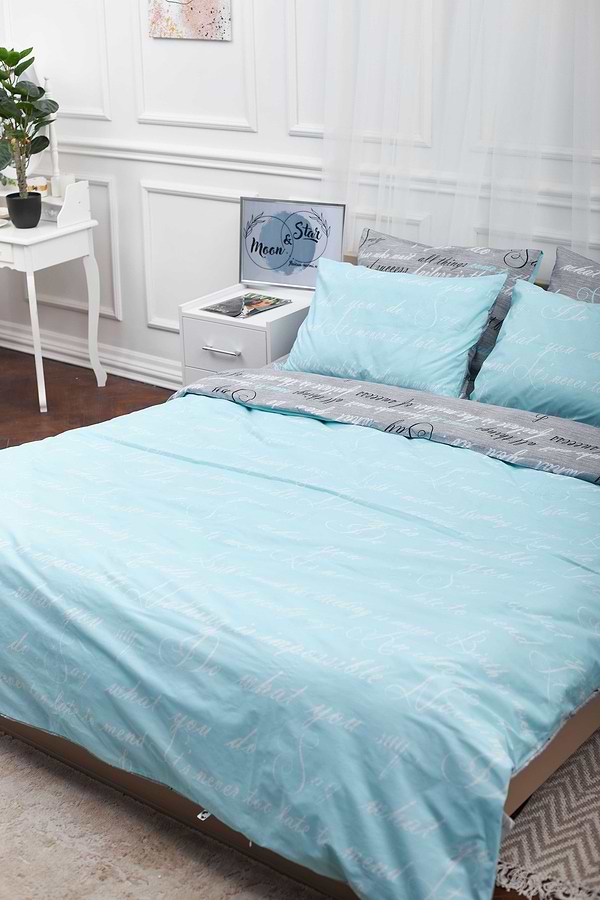 Фото - Комплект постільної білизни Moon&Star 175х210 см нав. 2х70х70 Autograph Mind Бязь Gold Люкс (MS-820000702)