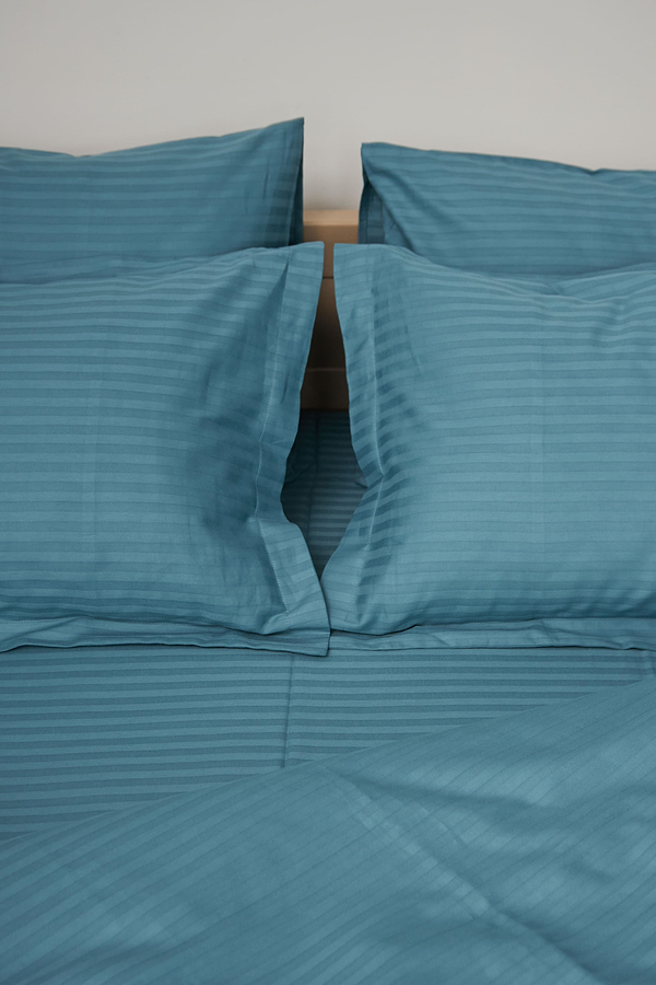 Фото - Комплект постільної білизни Moon&Star 200х220 см нав. 4х70х70 Stripe Green Satin Stripe (MS-820000594)