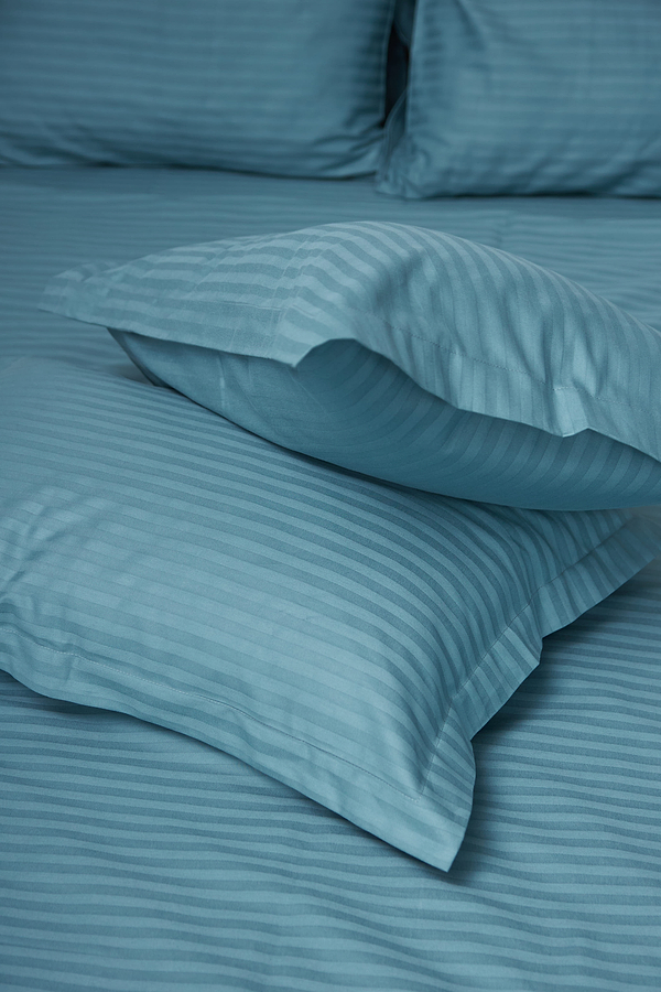 Фото - Комплект постільної білизни Moon&Star 200х220 см нав. 4х70х70 Stripe Green Satin Stripe (MS-820000594)