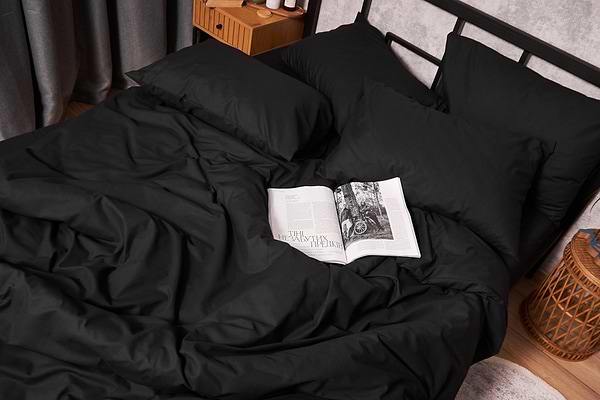 Фото - Комплект постільної білизни Moon&Star Бязь Gold Люкс Black 175х210 см нав. 40х60 2 шт. (MS-890000021)