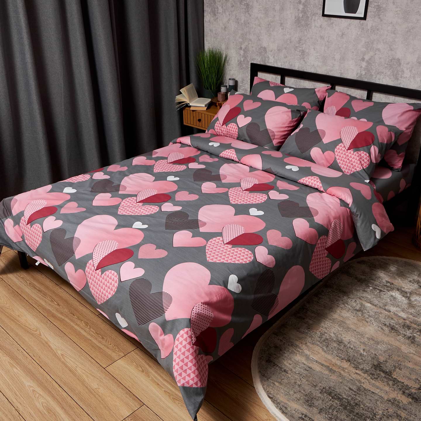 Комплект постельного белья Moon&Star Бязь Gold Люкс Blush Love 160х220 нав. 2х40х60 (MS-820008805)