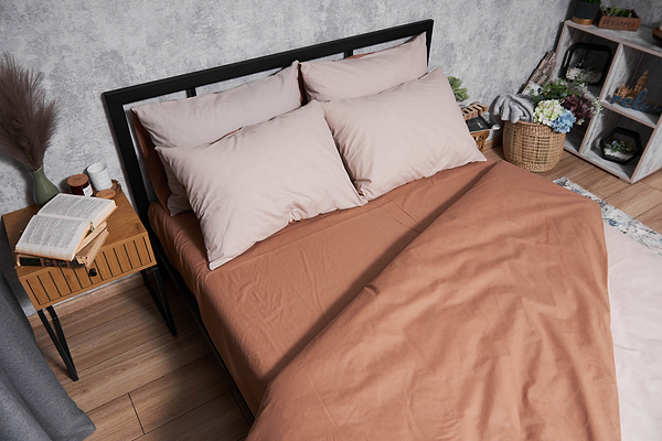 Фото - Комплект постельного белья Moon&Star Бязь Gold Люкс Brown Blanc 160х220 нав. 4х70х70 (MS-820004574)