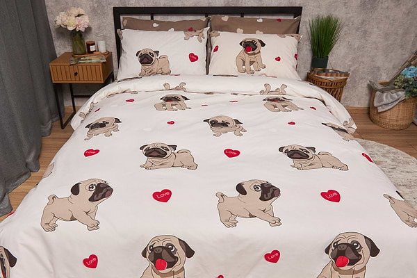 Фото - Комплект постельного белья Moon&Star Бязь Gold Люкс Bulldog Love King Size 220x240 (MS-820005707)