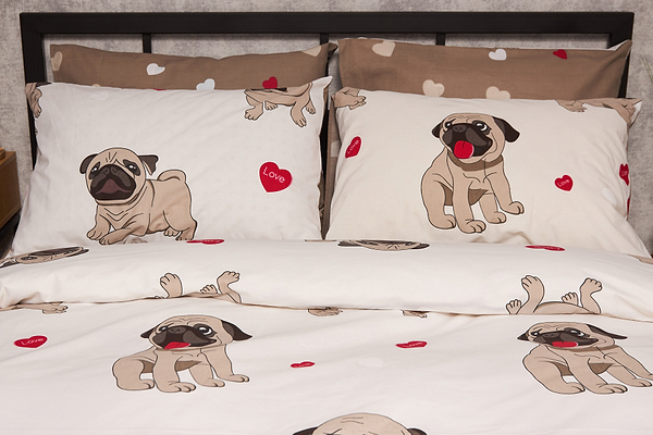 Фото - Комплект постельного белья Moon&Star Бязь Gold Люкс Bulldog Love 160х220х2 нав. 2х40х60  (MS-820005735)