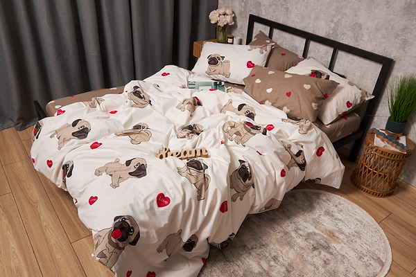 Фото - Комплект постільної білизни Moon&Star Бязь Gold Люкс Bulldog Love 160х220х2 нав. 2х50х70  (MS-820005736)