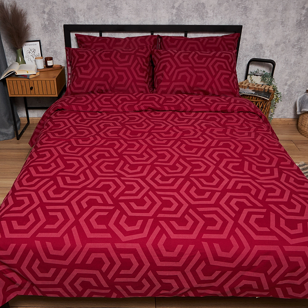 Фото - Комплект постільної білизни Moon&Star Бязь Gold Люкс Burgundy Charm 150х220 см нав. 50х70 2 шт. (MS-880000061)