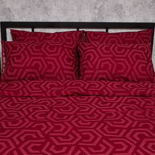 Фото - Комплект постільної білизни Moon&Star Бязь Gold Люкс Burgundy Charm 200х220 см нав. 50х70 2 шт. (MS-880000067)