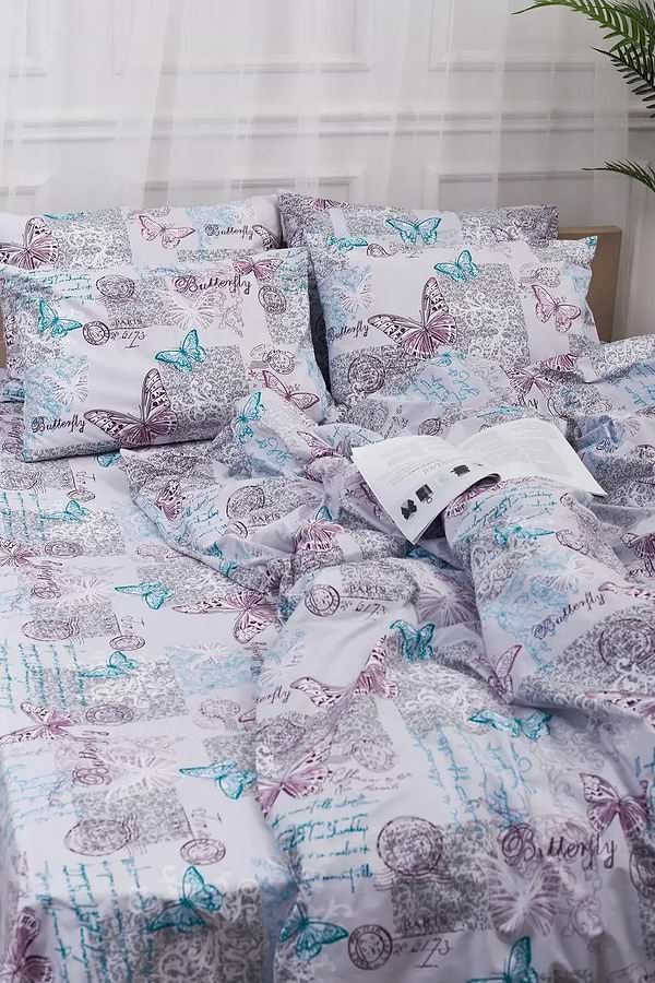 Фото - Підковдра двоспальна євро Moon&Star Бязь Gold Люкс Butterfly King Size 220x240 см (MS-870000014)