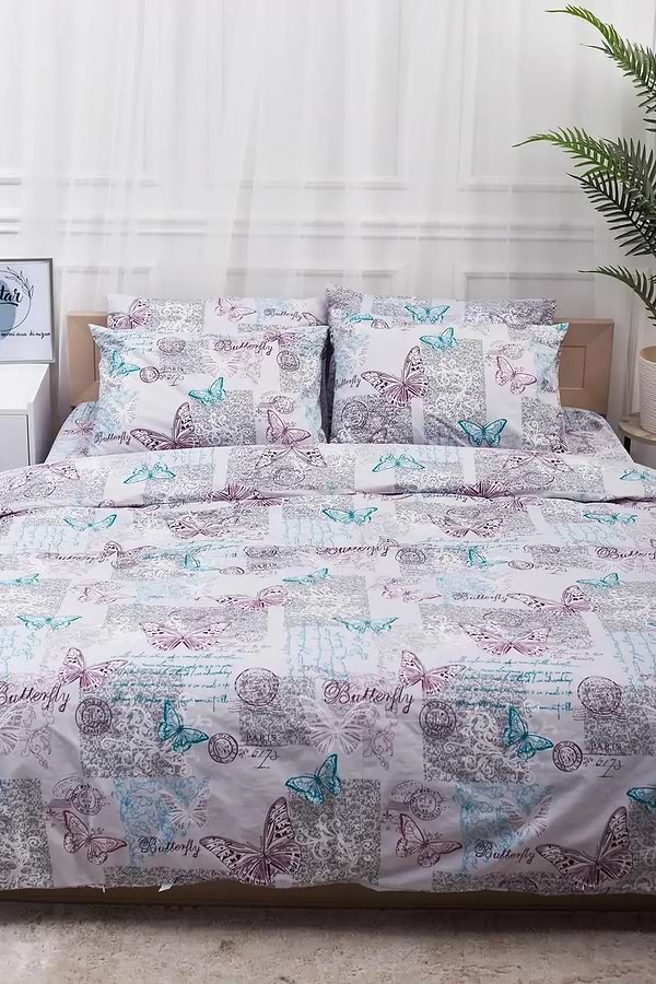 Фото - Підковдра двоспальна євро Moon&Star Бязь Gold Люкс Butterfly King Size 220x240 см (MS-870000014)