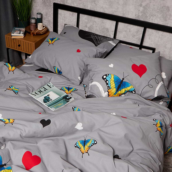 Фото - Комплект постельного белья Moon&Star Бязь Gold Люкс Butterfly Love 160х220 нав. 4х50х70 (MS-820008878)