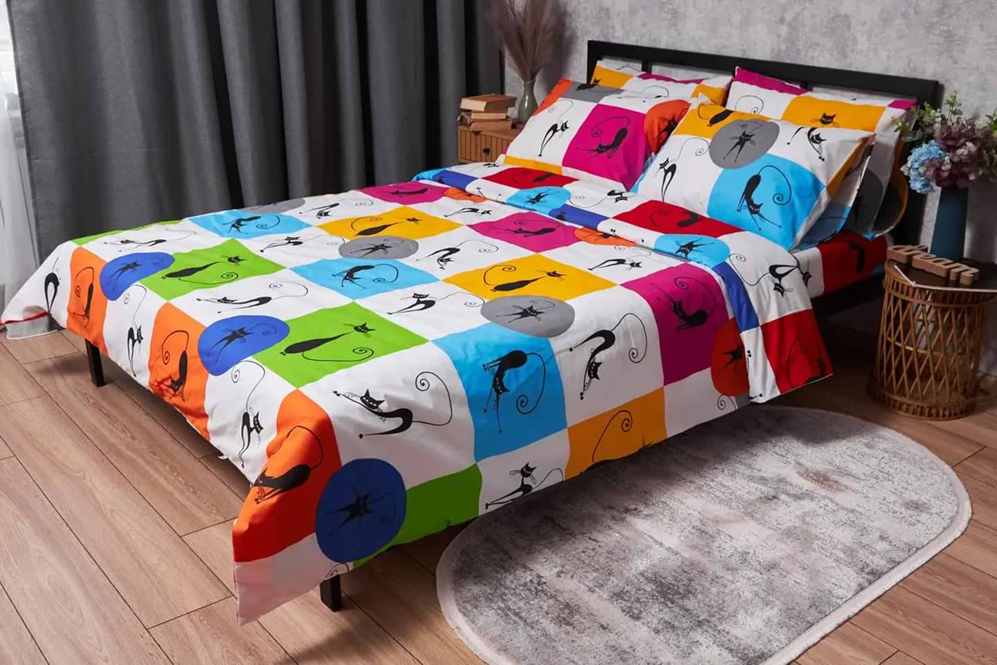 Підковдра полуторна євро Moon&Star Бязь Gold Люкс Cat Brawlers 160 x 220 см (MS-870000241)