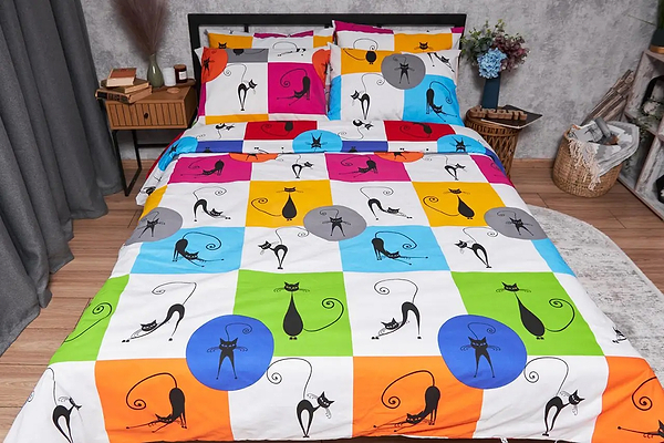 Фото - Пододеяльник двуспальный евро Moon&Star Бязь Gold Люкс Cat Brawlers King Size 220x240 см (MS-870000244)