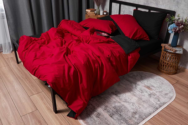 Фото - Комплект постельного белья Moon&Star Бязь Gold Люкс «Cherry Black» 143х210х2 нав. 2х40х60 (MS-820003175)