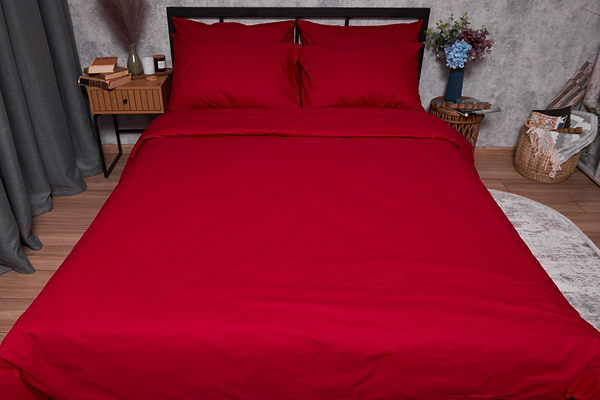 Фото - Комплект постельного белья Moon&Star Бязь Gold Люкс «Cherry Red» 160х220х2 нав. 4х70х70 (MS-820003149)