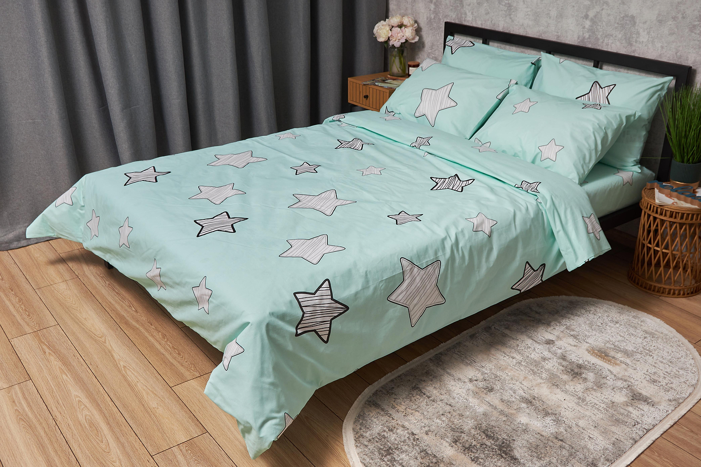 Комплект постельного белья Moon&Star Бязь Gold Люкс «Child Stars» 200х220 нав. 2х70х70 (MS-820005402)