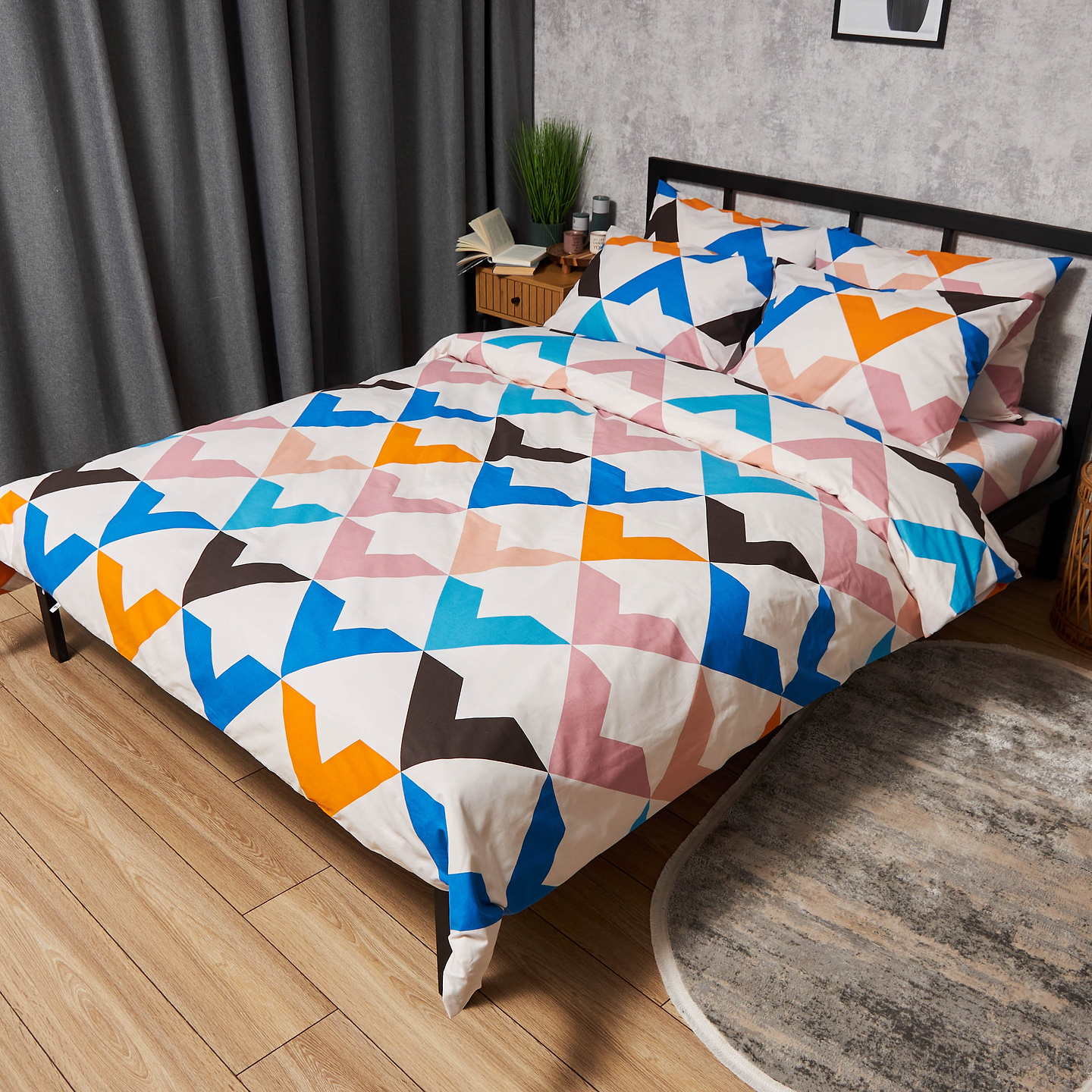 Комплект постельного белья Moon&Star Бязь Gold Люкс Color Clash 160х220 нав. 2х70х70 (MS-820008982)