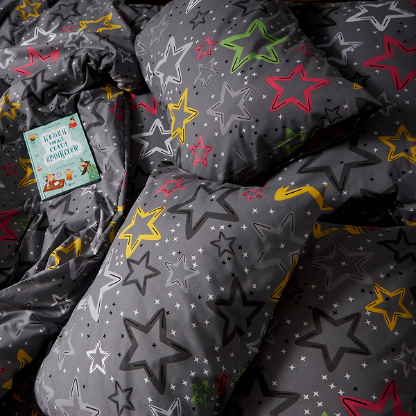 Фото - Комплект постільної білизни Moon&Star Бязь Gold Люкс Cosmic Party 160х220х2 нав. 4х70х70 (MS-820009029)