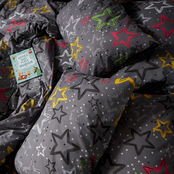 Фото - Комплект постільної білизни Moon&Star Бязь Gold Люкс Cosmic Party 180х220 см нав. 50х70 2 шт. (MS-880000148)