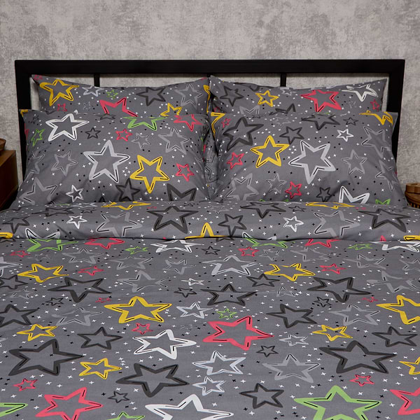 Фото - Комплект постільної білизни Moon&Star Бязь Gold Люкс Cosmic Party 160х220х2 нав. 4х70х70 (MS-820009029)