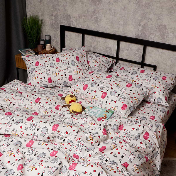 Фото - Комплект постельного белья Moon&Star Бязь Gold Люкс Cute Cats 160х220х2 нав. 4х50х70 (MS-820009098)
