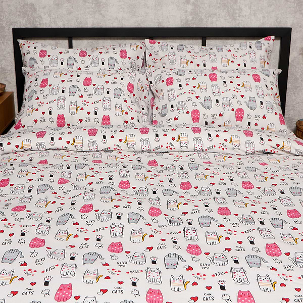Фото - Комплект постельного белья Moon&Star Бязь Gold Люкс Cute Cats 160х220 нав. 4х70х70 (MS-820009089)