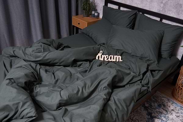 Фото - Комплект постільної білизни Moon&Star Бязь Gold Люкс Dark Green 160х220х2 нав. 2х40х60 (MS-820002188)