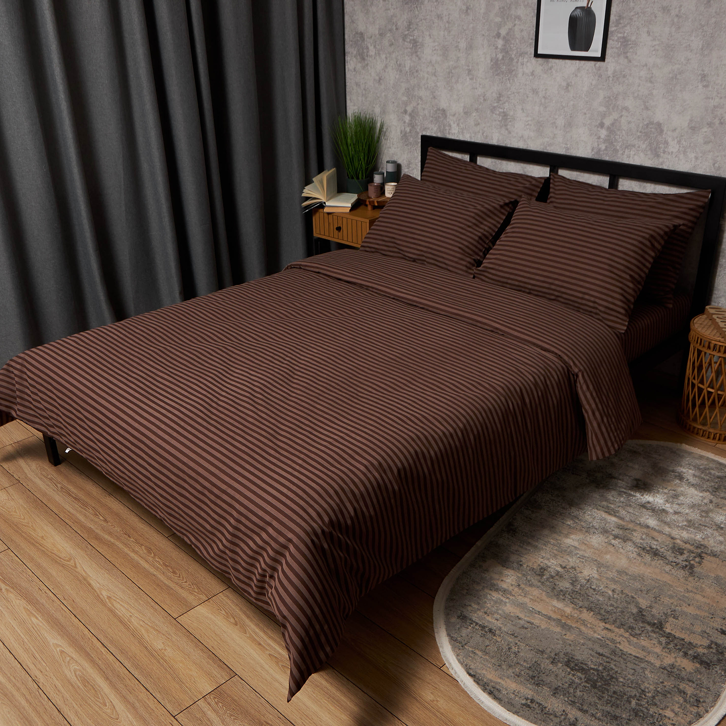 Комплект постельного белья Moon&Star Бязь Gold Люкс Espresso Lines 160х220х2 нав. 4х70х70 (MS-820009204)