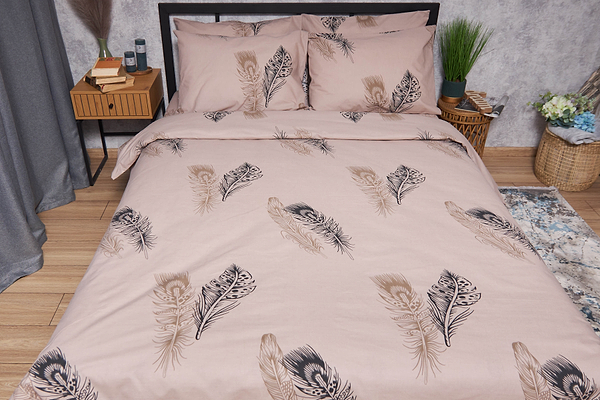 Фото - Комплект постільної білизни Moon&Star Бязь Gold Люкс «Feathers» 160х220х2 нав. 4х50х70 (MS-820004373)