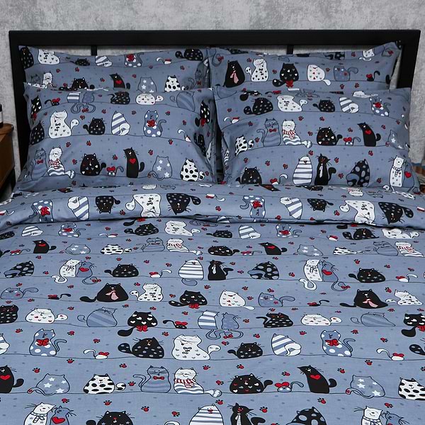 Фото - Комплект постельного белья Moon&Star Бязь Gold Люкс Feline Fun 160х220 нав. 2х70х70 (MS-820006322)