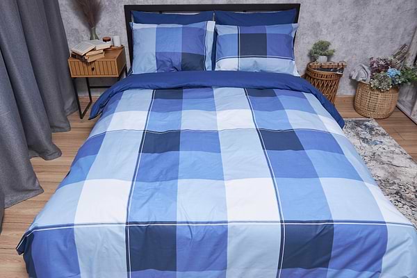 Фото - Комплект постельного белья Moon&Star Бязь Gold Люкс «Finland Blue» 160х220х2 нав. 2х70х70 (MS-820004897)