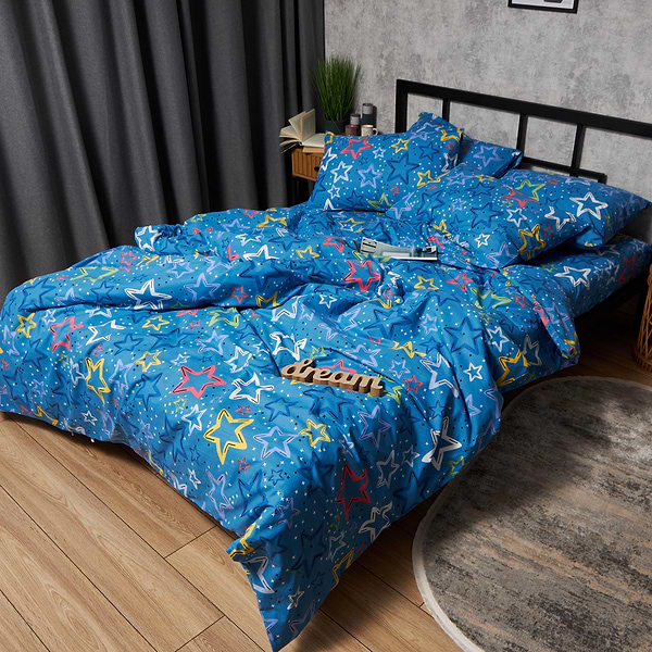 Фото - Комплект постільної білизни Moon&Star Бязь Gold Люкс Galaxy Dreams 160х220 нав. 2х70х70 (MS-820009297)