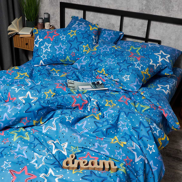 Фото - Комплект постільної білизни Moon&Star Бязь Gold Люкс Galaxy Dreams 160х220 нав. 2х70х70 (MS-820009297)