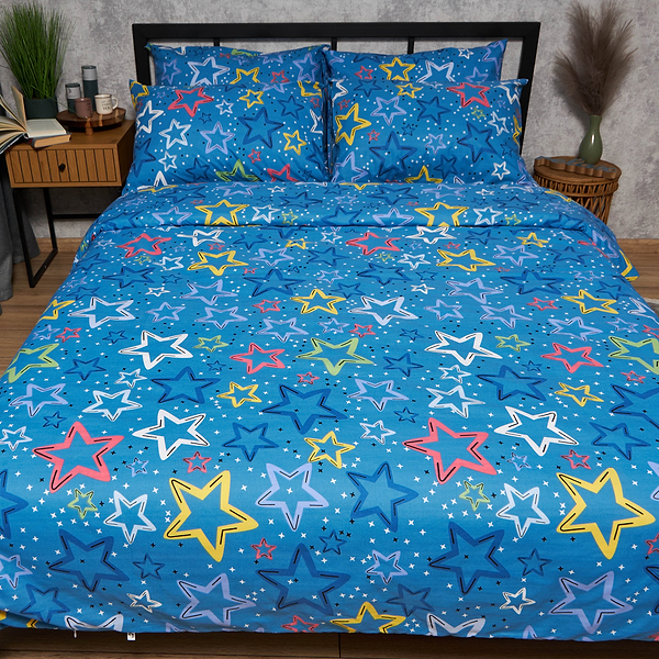 Фото - Комплект постельного белья Moon&Star Бязь Gold Люкс Galaxy Dreams 160х220 нав. 4х70х70 (MS-820009299)