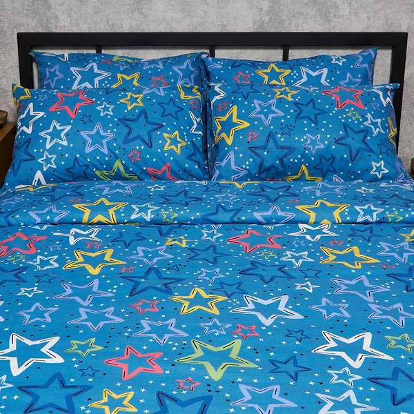 Фото - Комплект постельного белья Moon&Star Бязь Gold Люкс Galaxy Dreams 160х220 нав. 4х70х70 (MS-820009299)