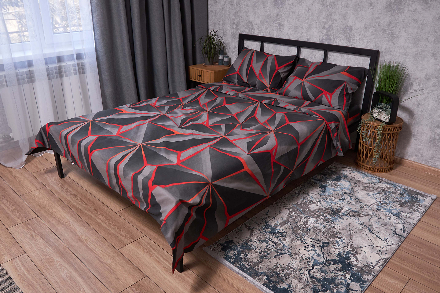 Комплект постельного белья Moon&Star Бязь Gold Люкс Geometry 160х220х2 нав. 2х70х70 (MS-820002260)