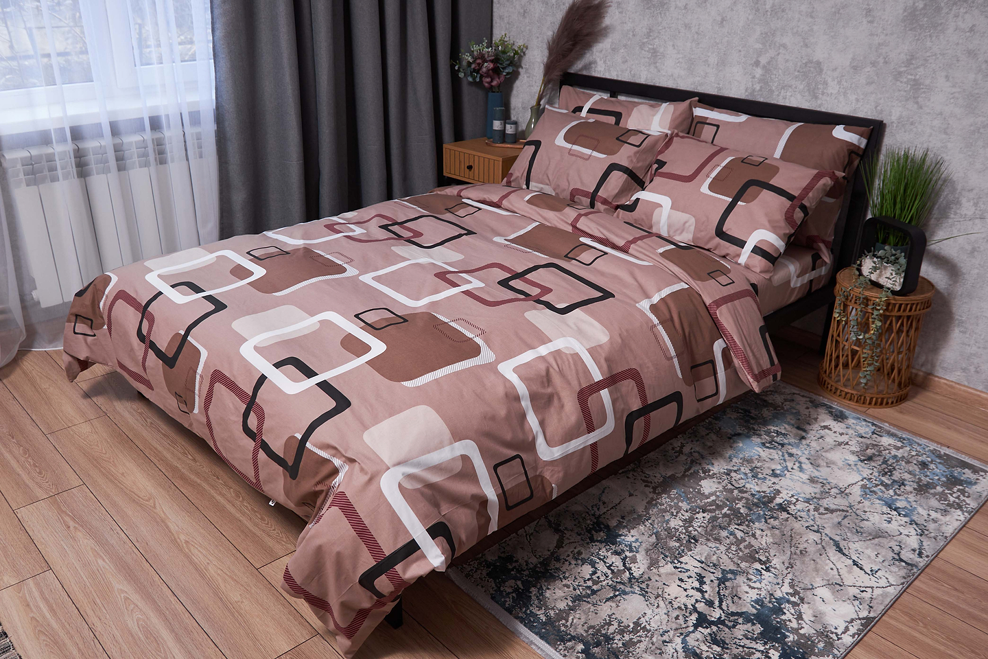 Комплект постельного белья Moon&Star Бязь Gold Люкс Gina 143х210х2 нав. 2х70х70 (MS-820002220)