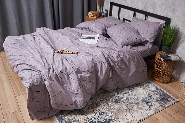 Фото - Комплект постільної білизни Moon&Star Бязь Gold Люкс «Graphite» 160х220х2 нав. 2х70х70 (MS-820004127)