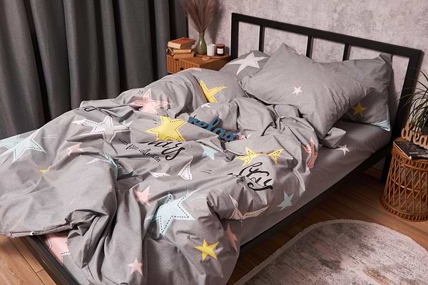Фото - Комплект постільної білизни Moon&Star Бязь Gold Люкс «Gray Stars» 160х220х2 нав. 4х50х70 (MS-820003043)