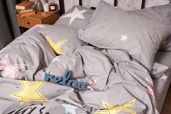 Фото - Комплект постільної білизни Moon&Star Бязь Gold Люкс «Gray Stars» 160х220х2 нав. 2х70х70 (MS-820003042)