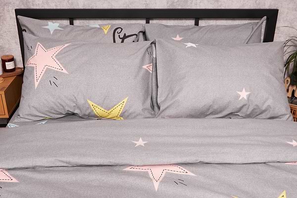 Фото - Комплект постельного белья Moon&Star Бязь Gold Люкс «Gray Stars» 160х220х2 нав. 4х70х70 (MS-820003044)