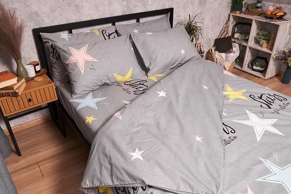 Фото - Комплект постельного белья Moon&Star Бязь Gold Люкс «Gray Stars» 143х210х2 нав. 2х70х70 (MS-820003037)