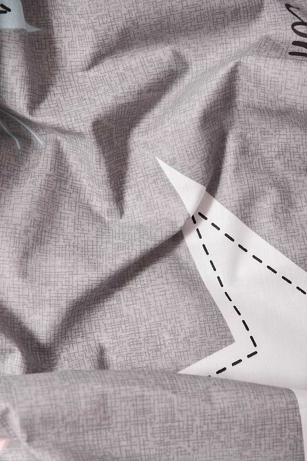 Фото - Комплект постільної білизни Moon&Star Бязь Gold Люкс Gray Stars 143х210 (MS-820003029)