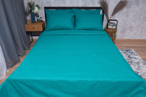 Фото - Комплект постільної білизни Moon&Star Бязь Gold Люкс «Green Deep» King Size 220x240 см нав. 4х70х70 (MS-820001602)