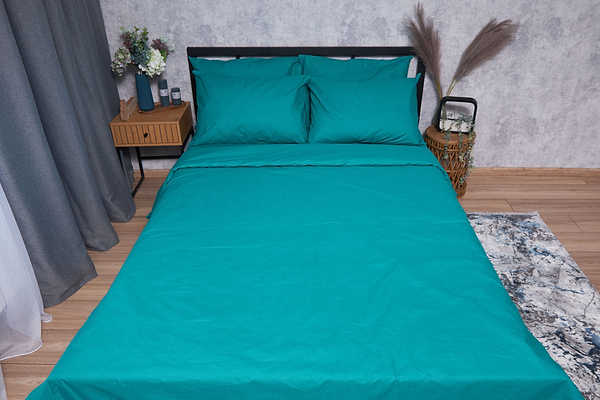 Фото - Комплект постільної білизни Moon&Star Бязь Gold Люкс «Green Deep» King Size 220x240 см нав. 2х40х60 (MS-820001598)