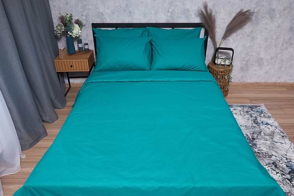 Фото - Комплект постільної білизни Moon&Star Бязь Gold Люкс «Green Deep» King Size 220x240 см нав. 2х50х70 (MS-820001599)