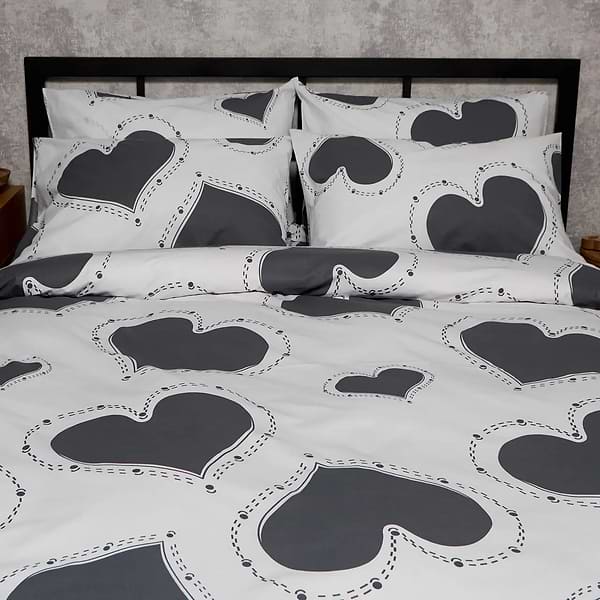 Фото - Наволочка Moon&Star Бязь Gold Люкс Grey Love 60х60 2 шт. (MS-840001384)