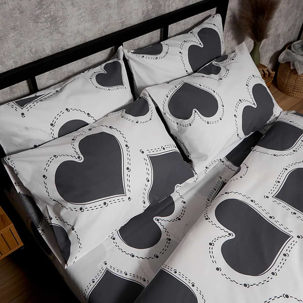 Фото - Наволочка Moon&Star Бязь Gold Люкс Grey Love 60х60 2 шт. (MS-840001384)