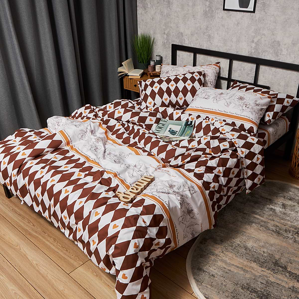 Фото - Комплект постільної білизни Moon&Star Бязь Gold Люкс Heart Patch 160х220 нав. 2х50х70 (MS-820009401)