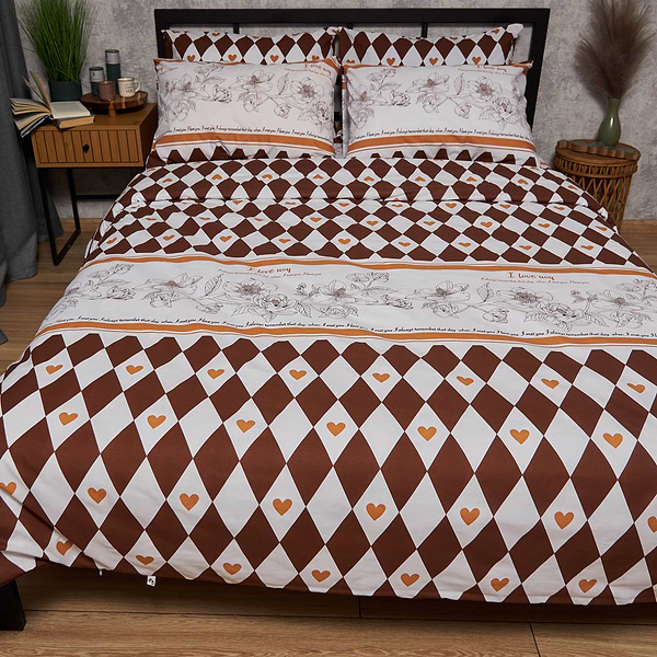 Фото - Комплект постільної білизни Moon&Star Бязь Gold Люкс Heart Patch 160х220 нав. 2х50х70 (MS-820009401)